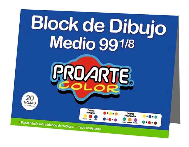 PACK 3 BLOCK MEDIO N°99 1/8 20 HOJAS DOBLE FAZ – PROARTE - 2