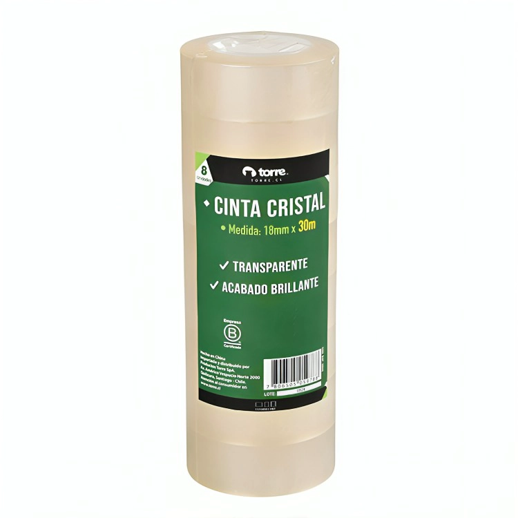 PACK 3 CINTA CRISTAL SET 8 UNIDADES 18MM. X30M. – TORRE - 3