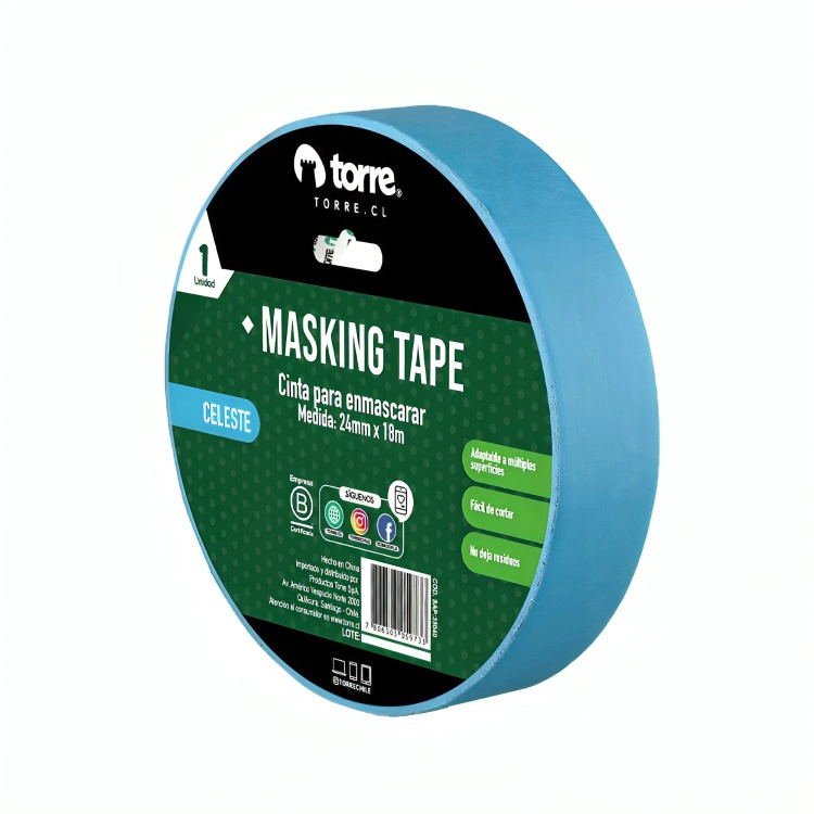 PACK 3 CINTA MASKING CELESTE 24MM. X18M. – TORRE - 1