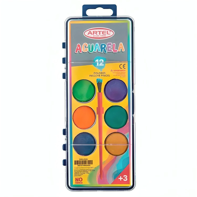 PACK 3 ESTUCHE ACUARELA 12 COLORES ARTEL - 2