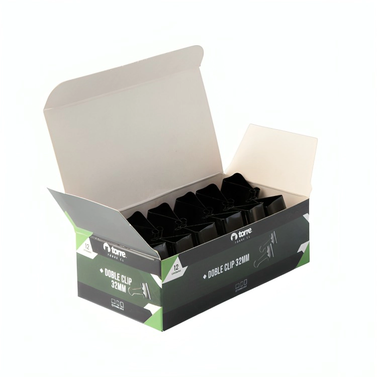 PACK 4 CAJA DOBLE CLIP NEGRO 32 MM 12 UND - 2