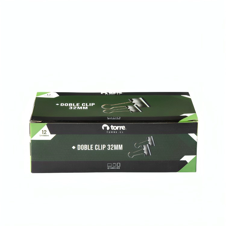 PACK 4 CAJA DOBLE CLIP NEGRO 32 MM 12 UND - 3