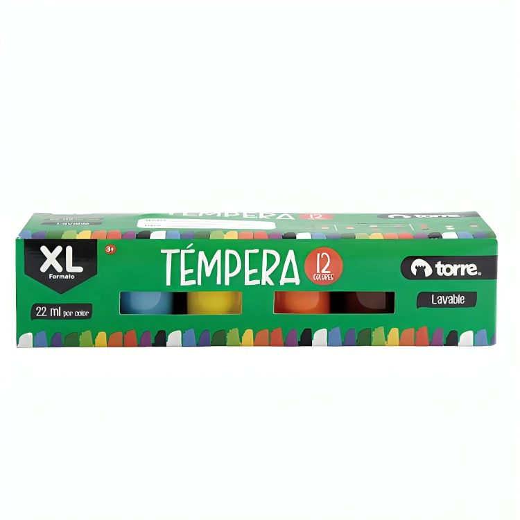 PACK 3 TEMPERAS 12 COLORES – TORRE - 1
