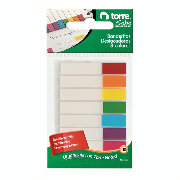 PACK 4 BLISTER BANDERITAS DESTACADORAS 8 COLORES 160 UND - 1
