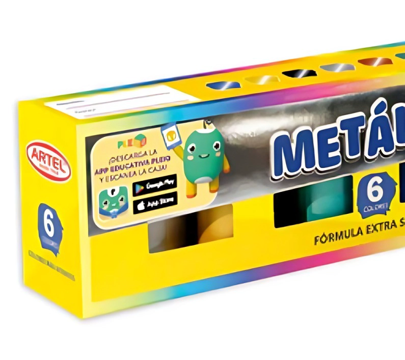 PACK 3 ESTUCHE TEMPERA 6 COLORES METAL 15 ML – ARTEL - 1