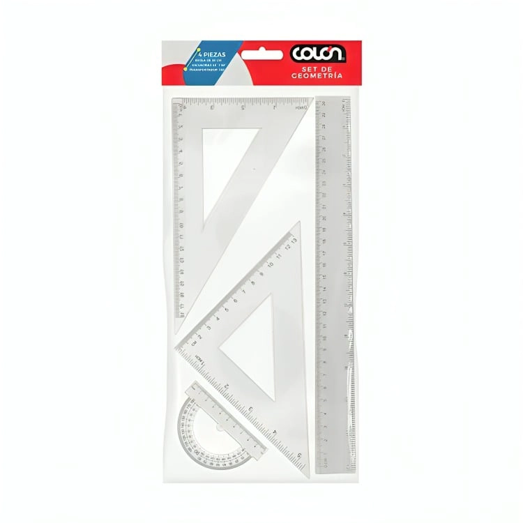 PACK 4 DE SET GEOMETRIA PLASTICO 4 PZAS. – COLON - 1