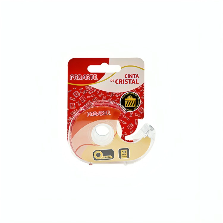 PACK 3 CINTA CRISTAL C/DISPENSADOR 19MM. X20M. – PROARTE - 1