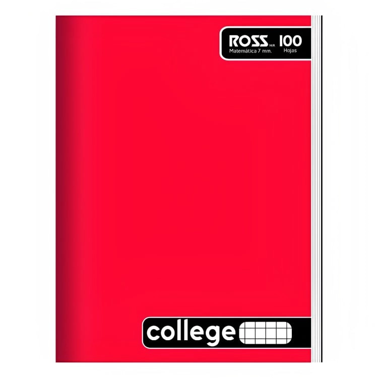 PACK 4 CUADERNO ROSS COLLEGE LISO 100HJ 7MM / ROJO- ROSS - 1