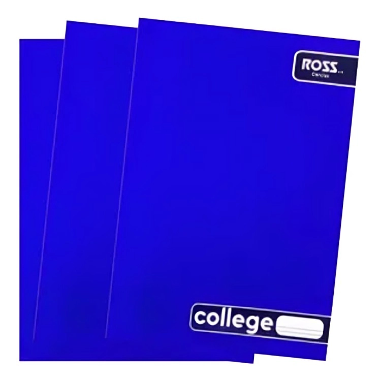 PACK 4 CUADERNO ROSS COLLEGE LISO 100HJ 7MM / AZUL- ROSS - 1