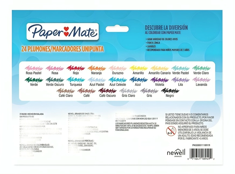 SET DE PLUMONES/MARCADORES UNIPUNTA CONICA 24 COLORES - 2