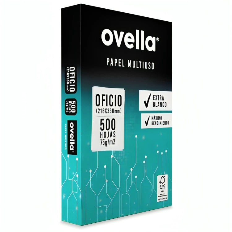 PAPEL TAMAÑO OFICIO CUTE-SIZE 75 GRS 500 HOJAS – OVELLA - 1