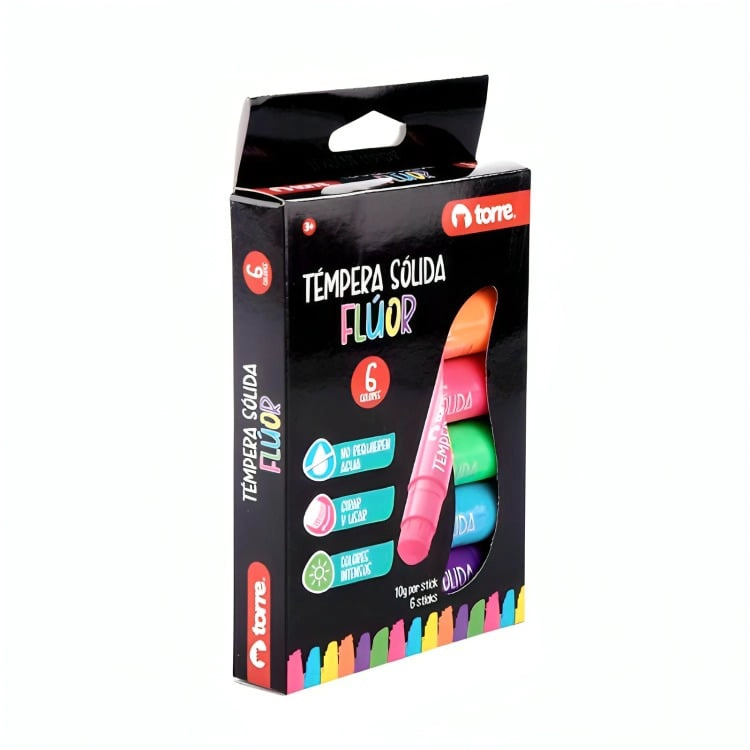 TE MPERA SOLIDA 6 COLORES FLUOR – TORRE - 1