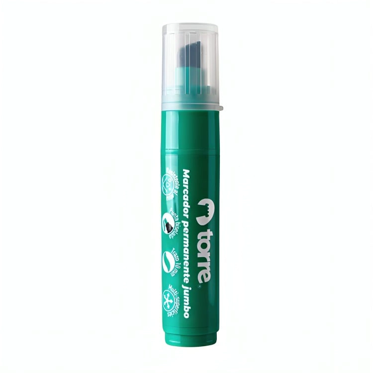 PACK 2 MARCADOR PERMANENTE PUNTA BISELADA 10 MM. / VERDE – TORRE - 2