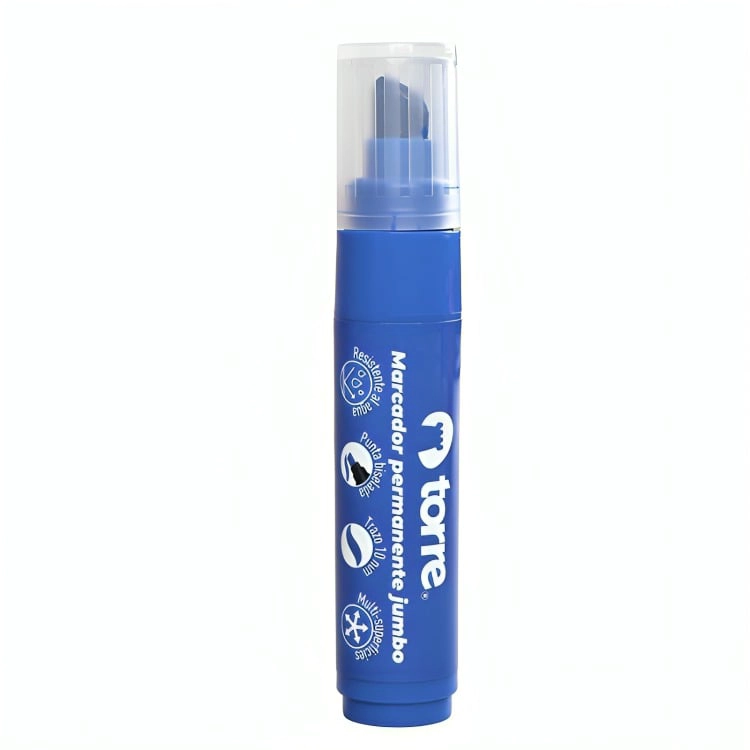 PACK 2 MARCADOR PERMANENTE PUNTA BISELADA 10 MM. / AZUL– TORRE - 1