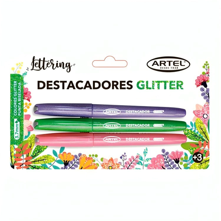 PACK 2 DE SET 3 DESTACADORES GLITTER – ARTEL - 2
