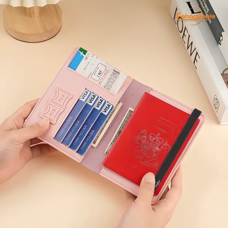PORTA PASAPORTE DOCUMENTOS FUNDA PROTECTORA VIAJE CON RFID - 2