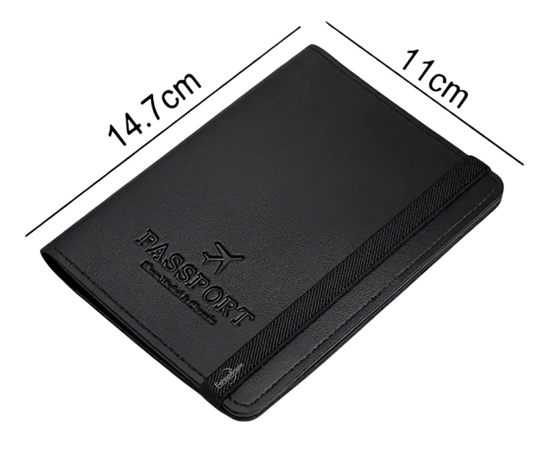 PORTA PASAPORTE DOCUMENTOS FUNDA PROTECTORA VIAJE CON RFID - 2