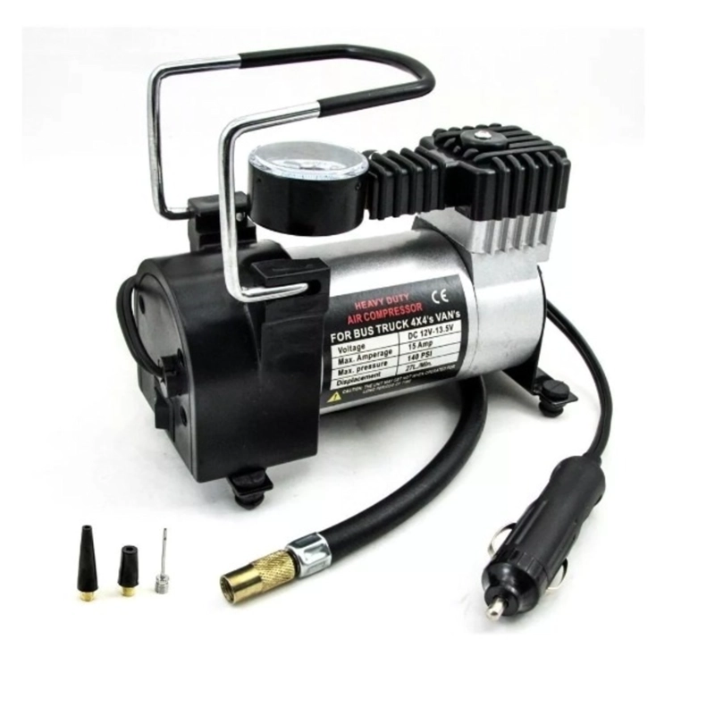 COMPRESOR AUTOMOVIL MOTO 12V 120 PSI 35 L/ MIN. C128 NEGRO - 3