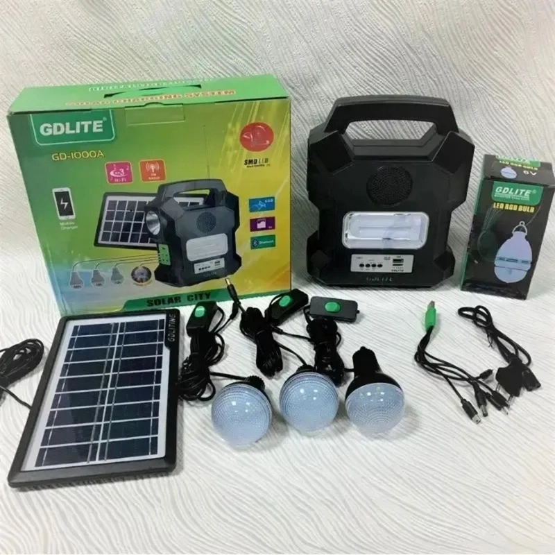 LINTERNA KIT SOLAR PORTATIL CAMPING GDLITE MP3 USB GD-1000A LINTERNA - 4