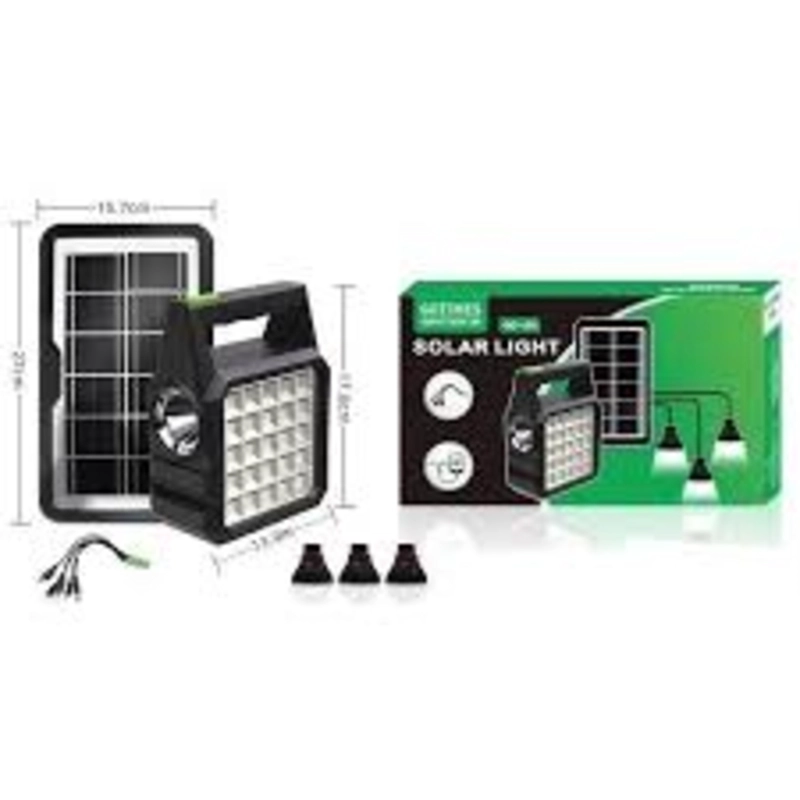 KIT PANEL SOLAR CON 3 BOMBILLOS MAS CABLES DE CARGA - 1