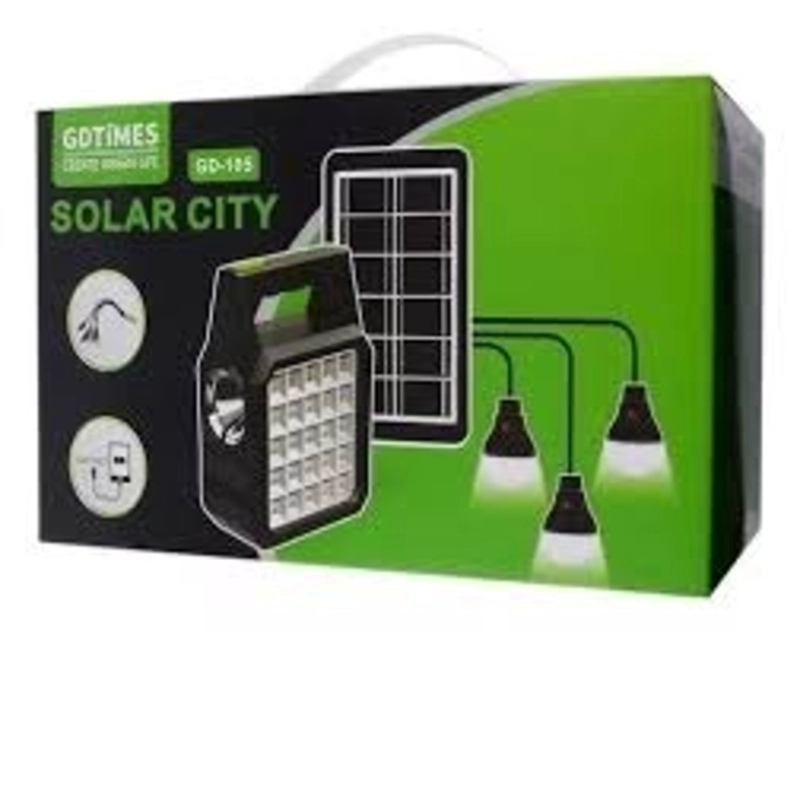 KIT PANEL SOLAR CON 3 BOMBILLOS MAS CABLES DE CARGA - 2