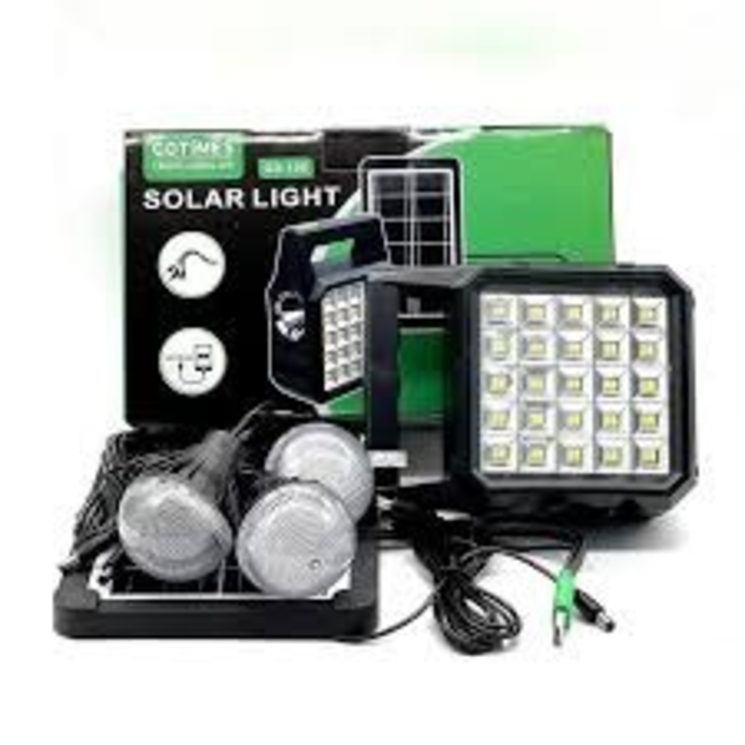 KIT PANEL SOLAR CON 3 BOMBILLOS MAS CABLES DE CARGA - 4