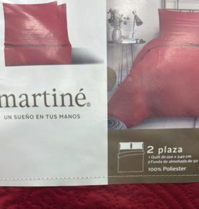 CUBRECAMA QUILT REVERSIBLE 2 PLAZAS KING ROJO - WONDER COLLECTION MARTINE - 3