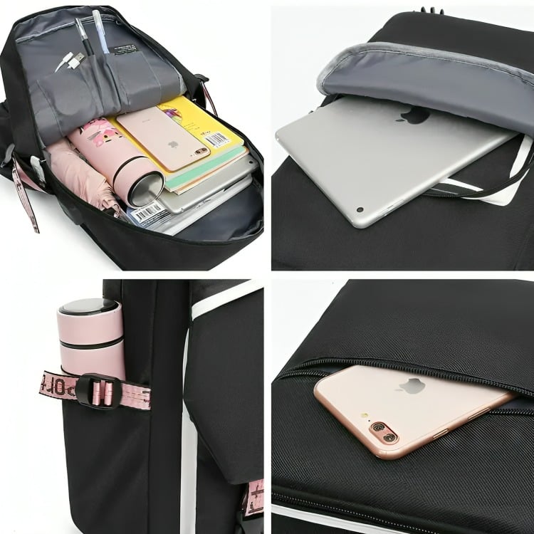 MOCHILA URBANA BOLSO ESCOLAR JUVENIL CON INTERFAZ USB AUX - 1