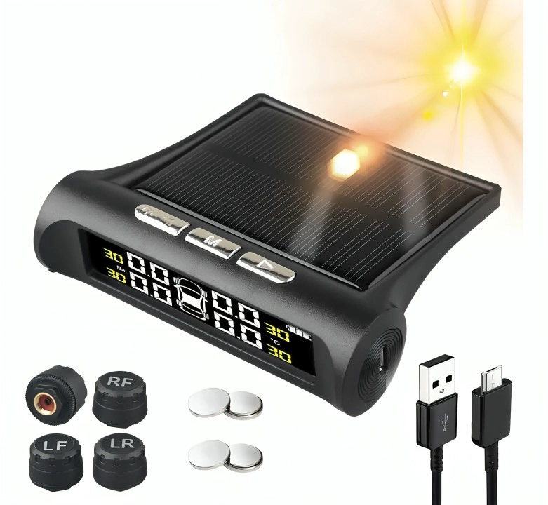 SISTEMA MONITOREO PRESION NEUMATICOS AUTO TPMS SOLAR - 4