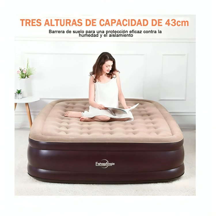 CAMA COLCHON INFLABLE 2 PLAZAS CON BOMBA ELE CTRICA CAMPING - 2