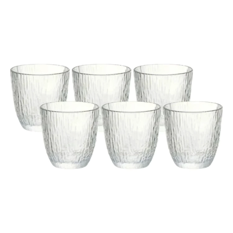 SET 6 VASO DE VIDRIO 300ML MODERNO PARA AGUA, JUGOS Y BEBIDAS - 1