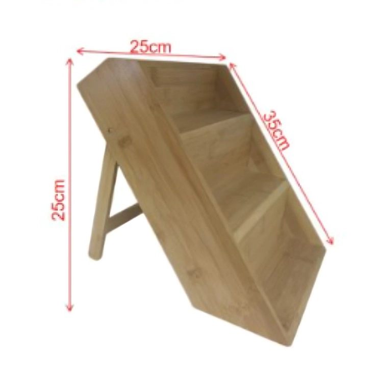 ORGANIZADOR DE ESPECIAS DE MADERA 3 PISOS INCLINADO REPISA COCINA - 1