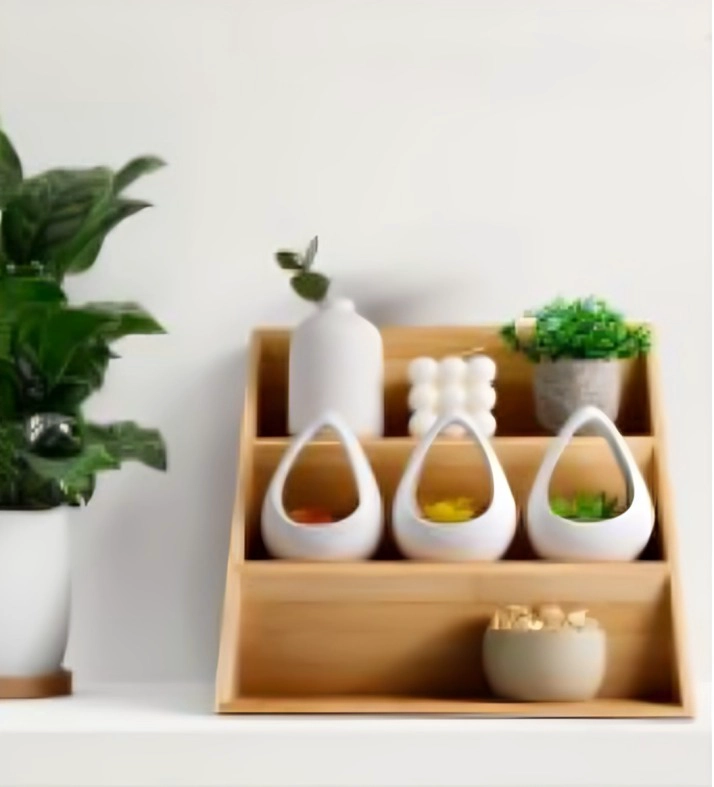 ORGANIZADOR DE ESPECIAS DE MADERA 3 PISOS INCLINADO REPISA COCINA - 2