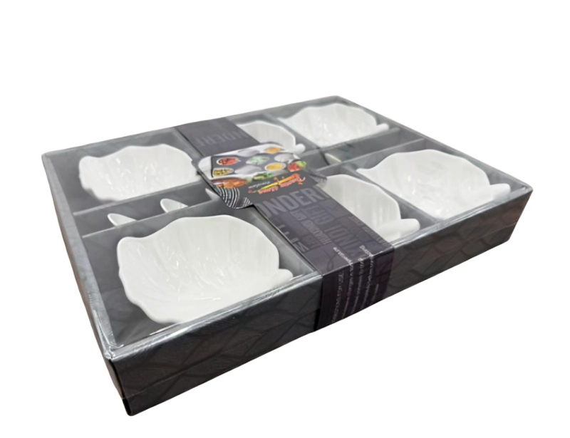 SET DE LOZA 6 PIEZAS PLATOS PARA APERITIVO O POSTRE - 3