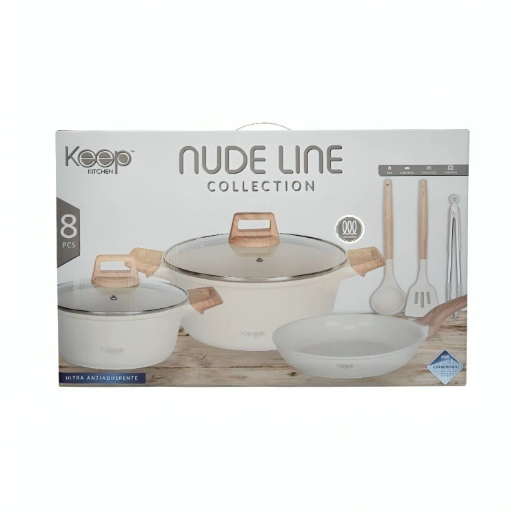 BATERIA DE COCINA ANTIADHERENTE 8 PIEZAS KEEP NUDE LINE - 3