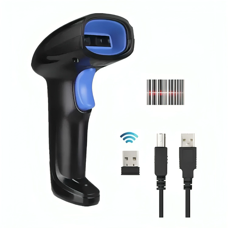 LECTOR ESCANER DE CODIGO DE BARRAS INALAMBRICO 2.4G PISTOLA - 2