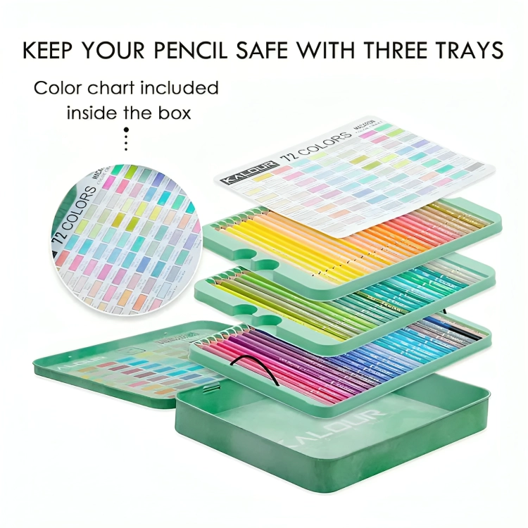 SET 72 LAPICES COLORES MACARON, DIBUJO ARTE CAJA METALICA - 2