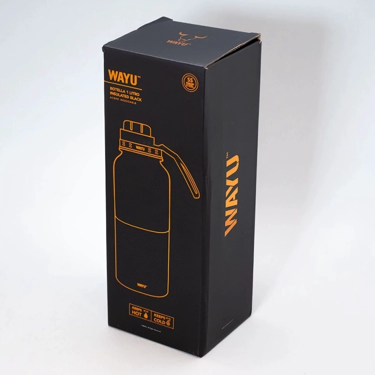 BOTELLA 1 LITRO INSULATED BLACK  WAYU - 1