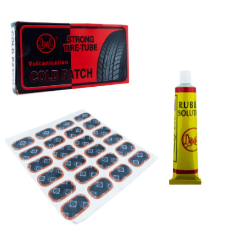 PACK 3 KITS DE PARCHES PARA BICICLETA Y MOTO CON SOLUCION X24 PCS - 1