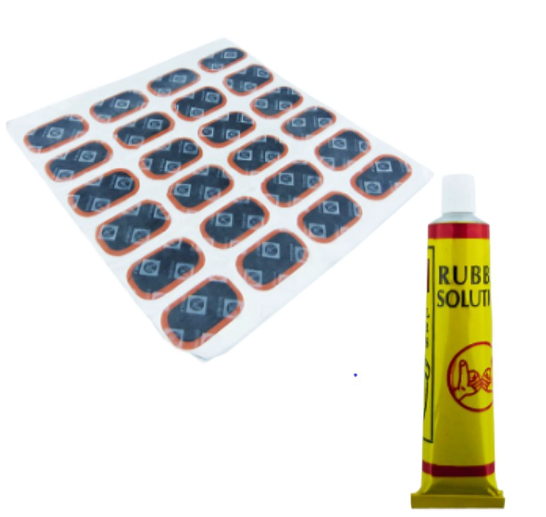 PACK 3 KITS DE PARCHES PARA BICICLETA Y MOTO CON SOLUCION X24 PCS - 3