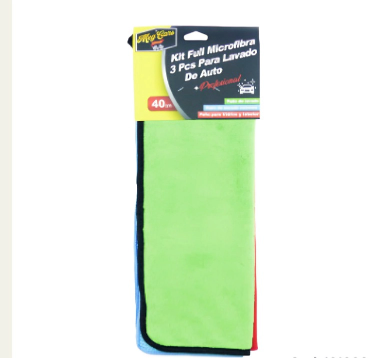 PAÑOS MICROFIBRA 3 PCS 40CM LAVADO AUTO - 1