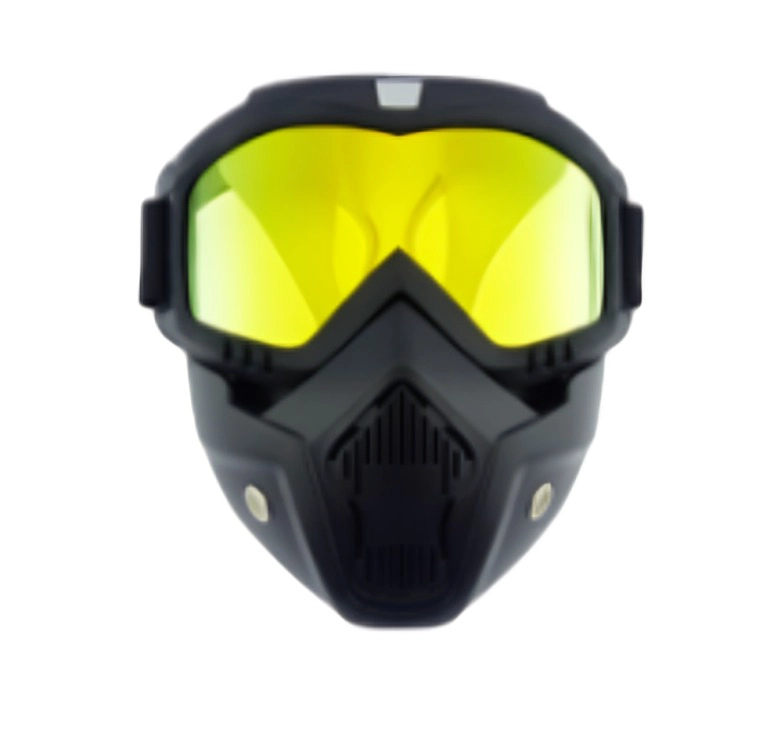 ANTIPARRA PARA MOTOCROSS CON MASCARA AMARILLO - 1