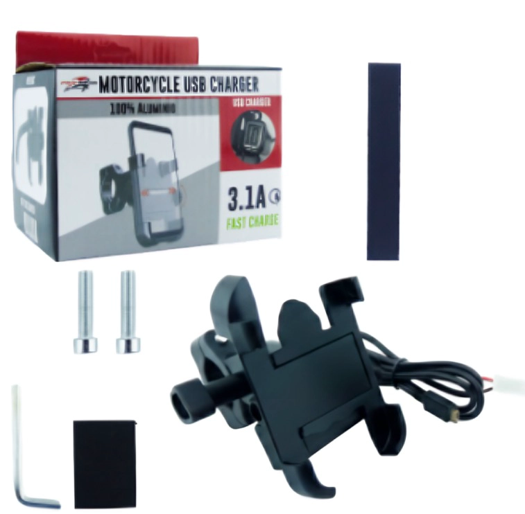 PORTA SMARTPHONE PARA MOTO  MANUBRIO CON USB - 3