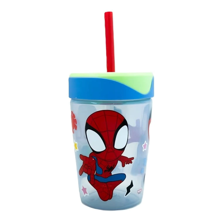 VASO CON BOMBILLA 520 ML SPIDER-MAN K PELICULA - 2