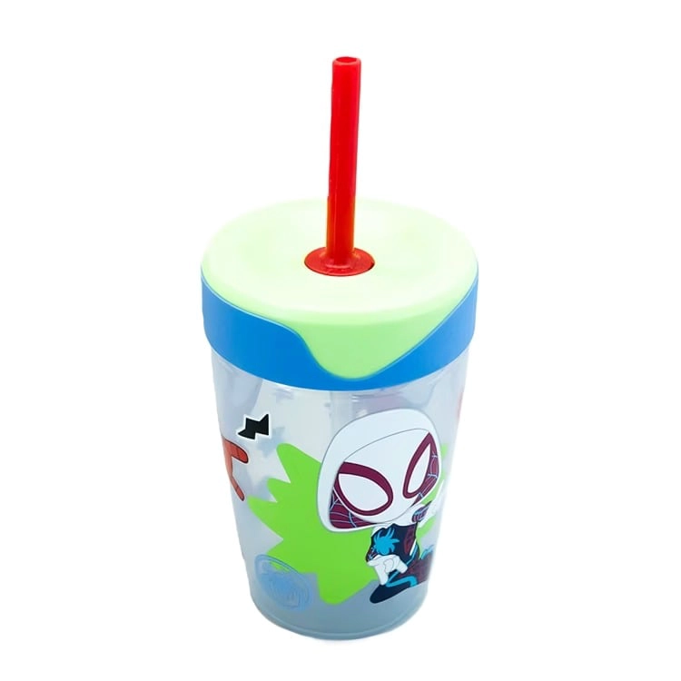 VASO CON BOMBILLA 520 ML SPIDER-MAN K PELICULA - 4