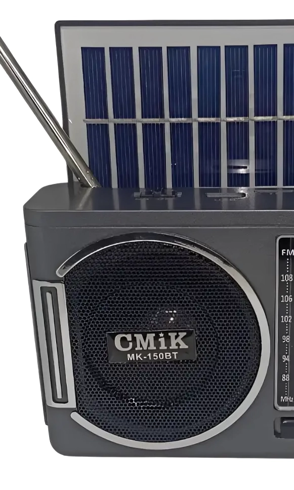 RADIO AM/FM BLUETOOTH CON LINTERNA Y CARGA SOLAR CMIK MK-150BT - 1