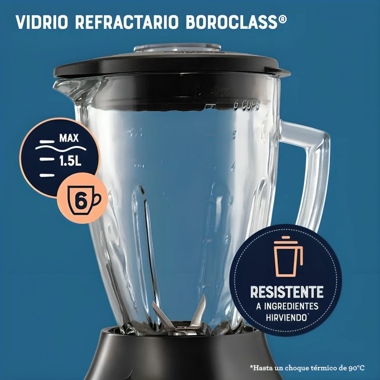 LICUADORA 6 VELOCIDADES MAS PULSO VASO DE VIDRIO 1500 ML 800 W GRIS BLSTPEG-GPB OSTER® - 2