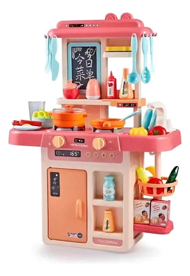 COCINA INFANTIL INTERACTIVA 63CM 55 PIEZAS ROSADA - 2