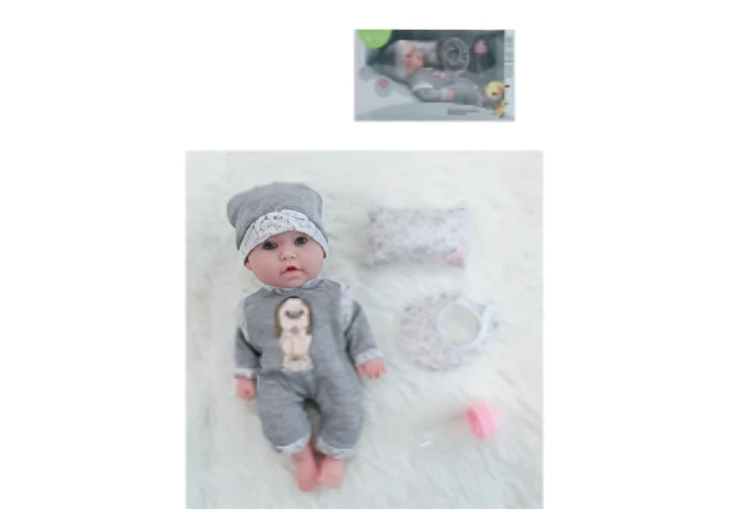 MUÑECA BEBE 30CM CON ACCESORIOS GRIS - 2