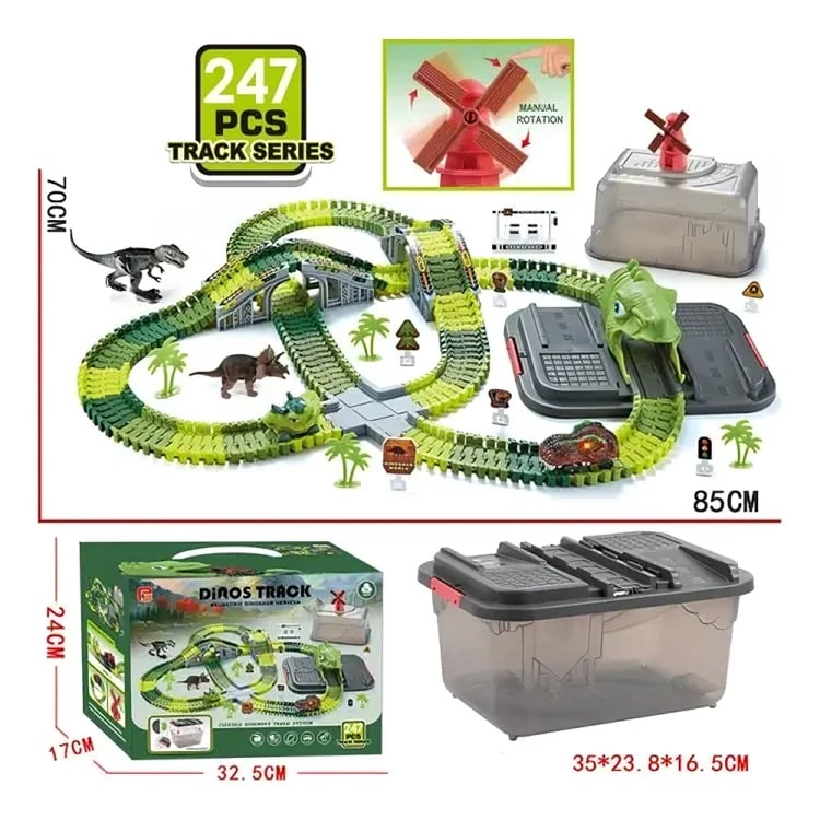 PISTA FLEXIBLE MODULAR 247 PIEZAS DINOSAURIOS - 2